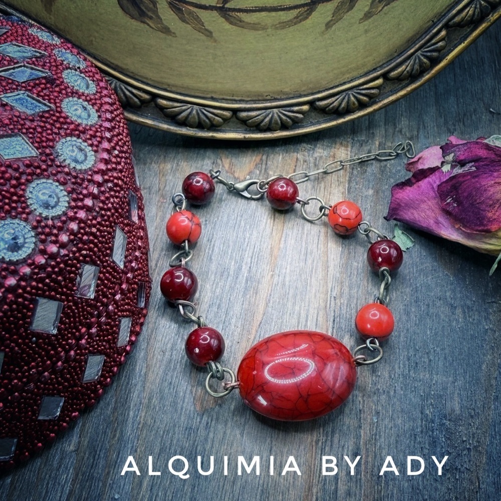 Americana +  Red and Silver Bracelet